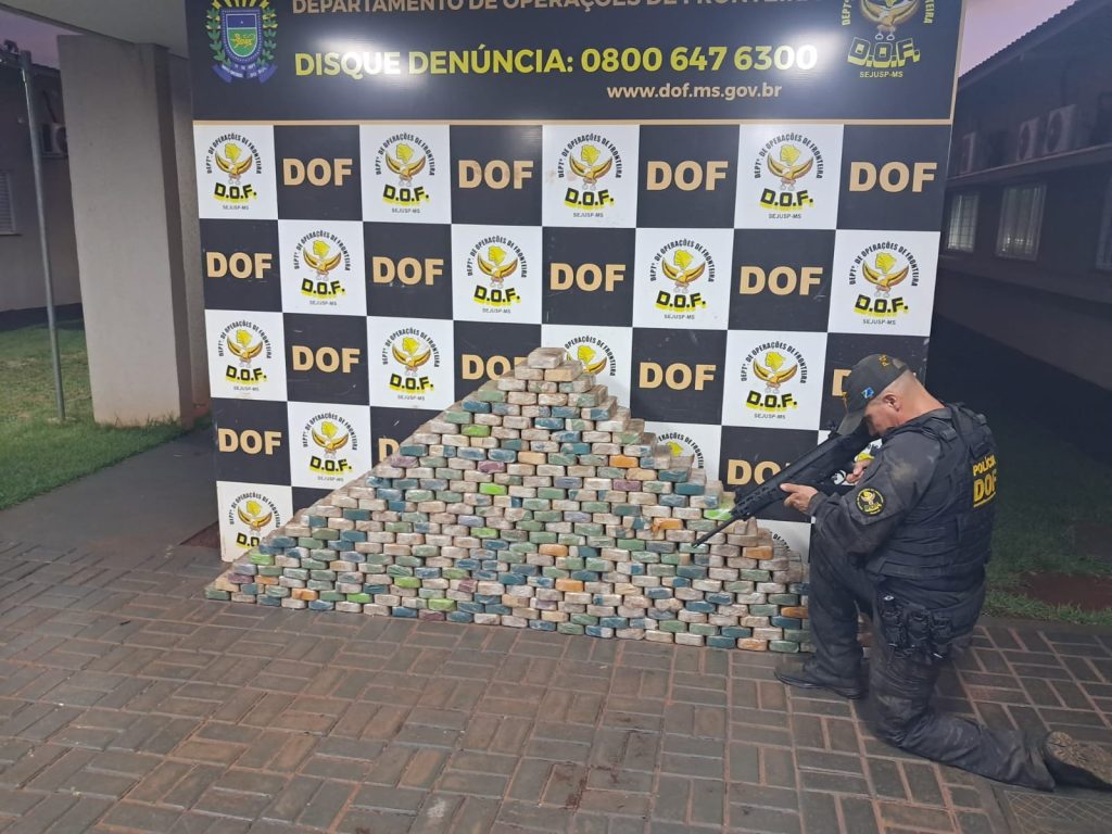 Carga milionária de pasta base de cocaína é apreendida pelo DOF em Caarapó